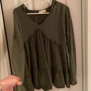 Green tunic hoodie